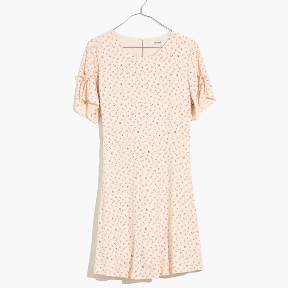 Madewell Tie-Sleeve Retro Floral Dress in Dutch Dandelions W1361 Sz 14
